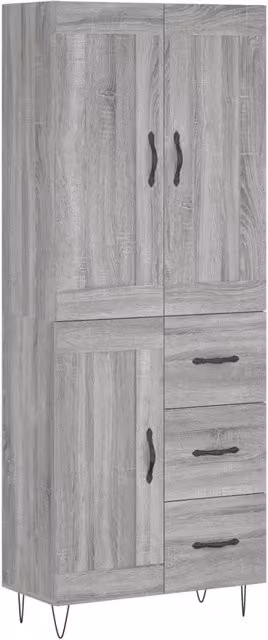 Credenza | Madia | Buffet da pranzo | Armadio da pranzo Grigio Sonoma 69,5x34x180 cm in Legno Multistrato