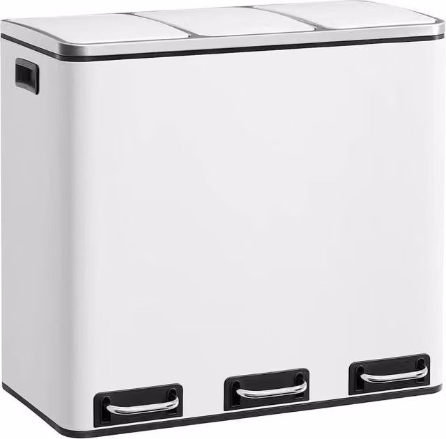 Cestino triplo VALORA per la raccolta differenziata, bianco, 54 l LTB54WT
