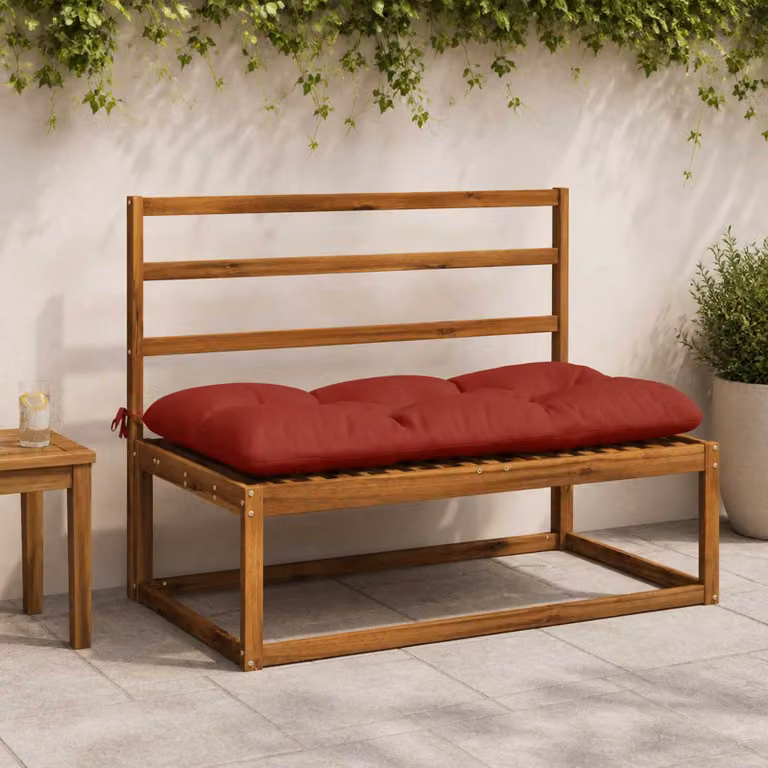 Set di 2 cuscini per panchina vidaXL VIANEN rossi in poliestere con imbottitura in schiuma e coperture lavabili