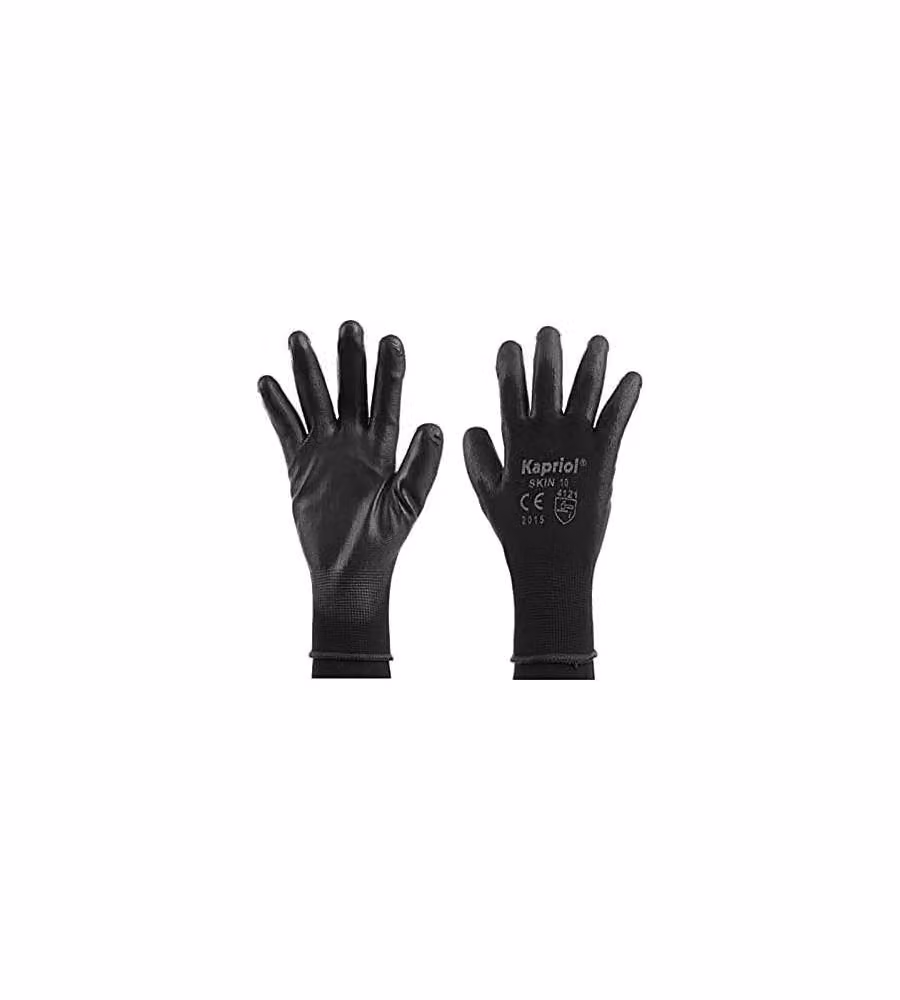 Kapriol Guanti da Lavoro Skin - 12 Paia Nero Taglia Unica Misura 10