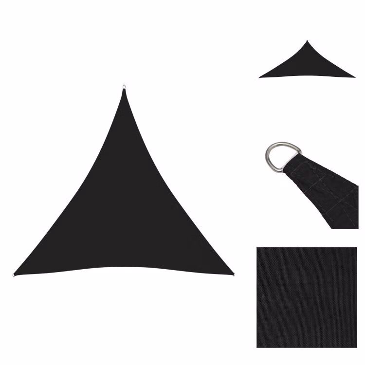 vidaXL Tenda da sole in tessuto Oxford triangolare 3,6x3,6x3,6 m Nero - Ombrelloni e tende da sole