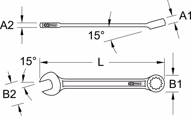 KS TOOLS Chiave combinata angolata 1.1/16" - 517.1916