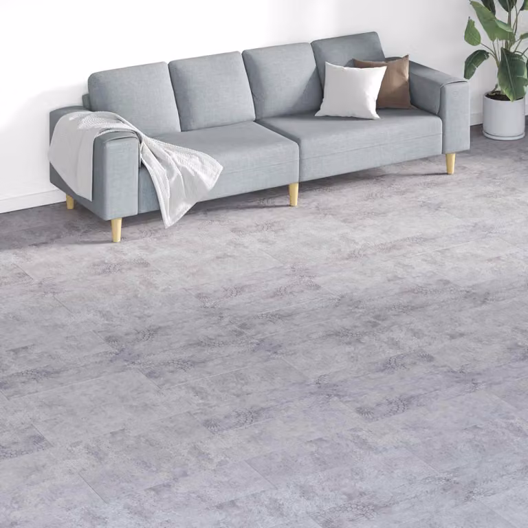 Tavole per pavimenti in PVC vidaXL, stile moderno, colore grigio, copertura 5,26 m² (18 pezzi)
