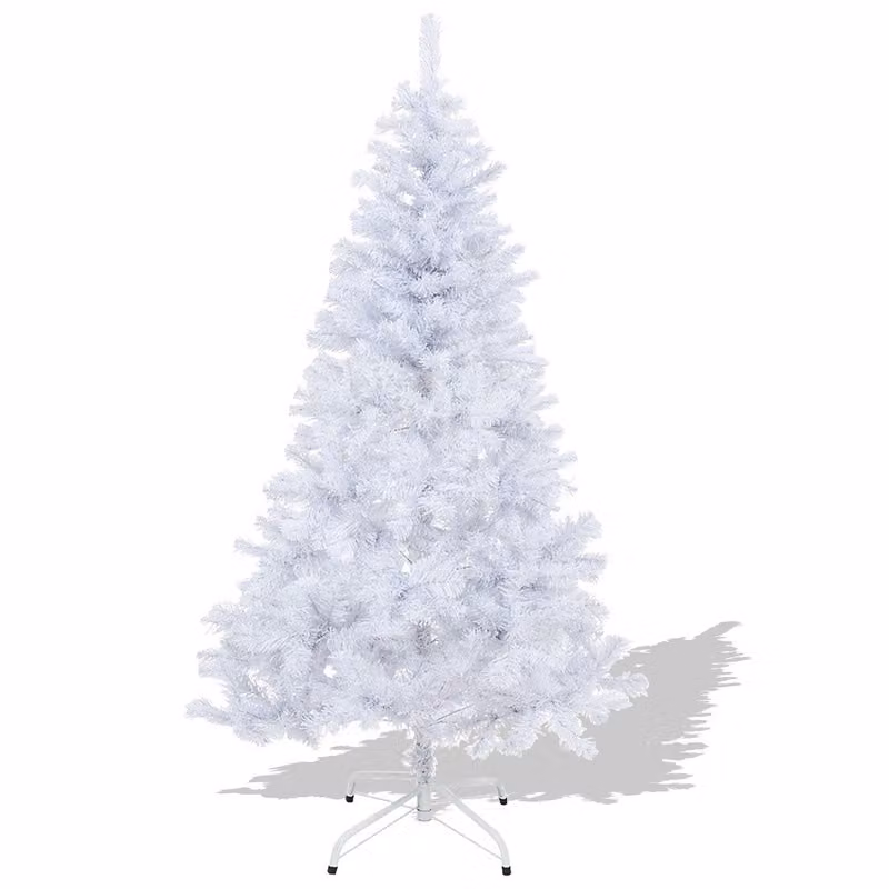 Albero di Natale artificiale Clanmacy 150 cm (Ø circa 92 cm) con 488 punte e sistema di piegatura a montaggio rapido, ignifugo, incluso supporto in metallo, bianco