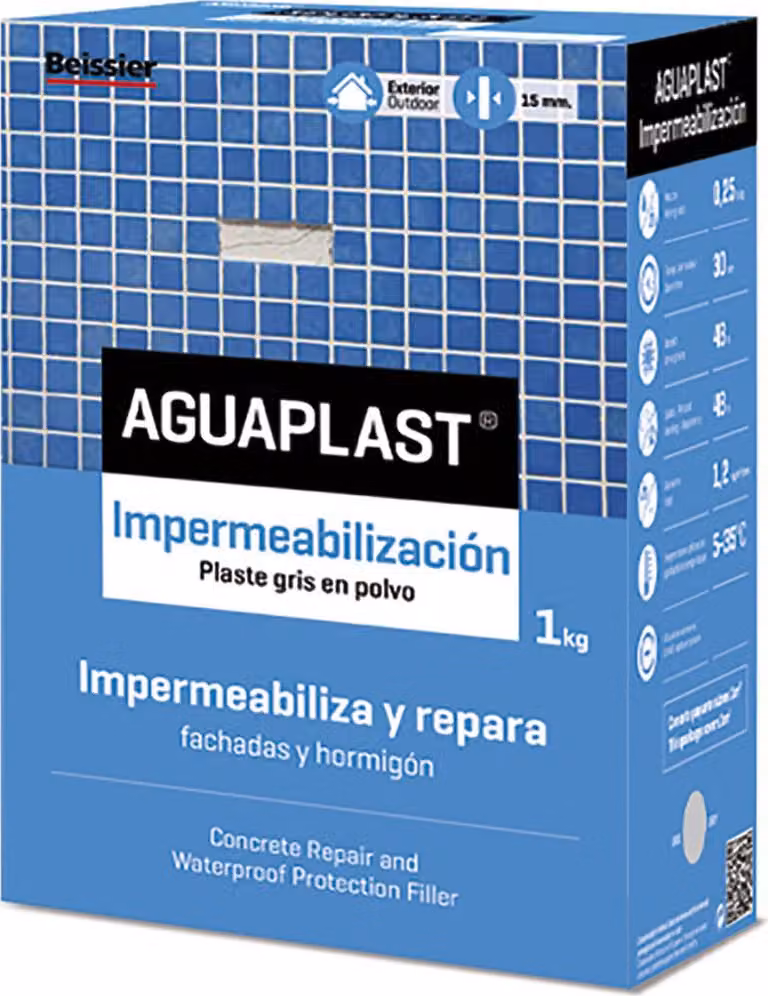 Intonaci in polvere Aguaplast 70043-001 Grigio impermeabilizzante 1 kg