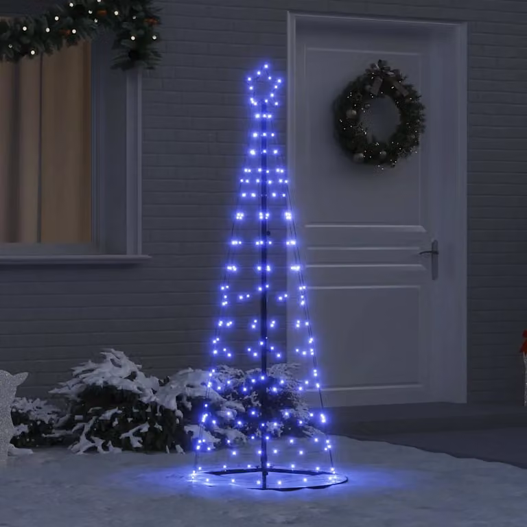 vidaXL Albero di Natale LED EKENAS 250 cm 390 LED Blu Acciaio Blu
