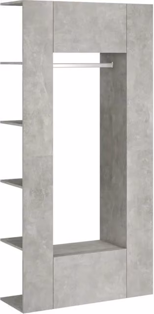 Set di 2 armadietti da corridoio moderni salvaspazio 97,5 x 37 x 99 cm in legno multistrato grigio cemento 02_0055134