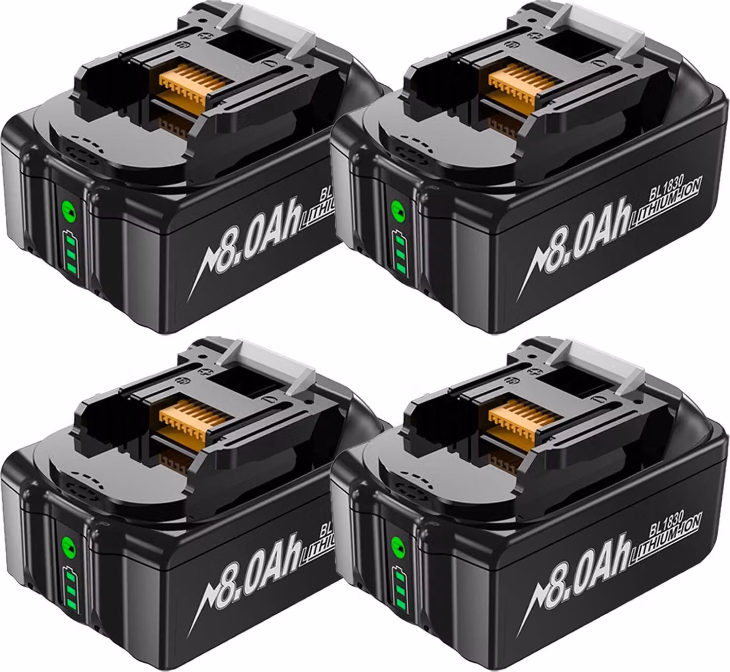 Batteria ricaricabile, capacità 8000mAh, caratteristiche di sicurezza, 4pcs 8000Ah