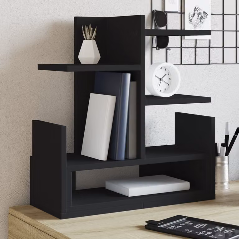 Maison Exclusive - Organizer da scrivania nero 49x20x52,5 cm Materiale ligneo