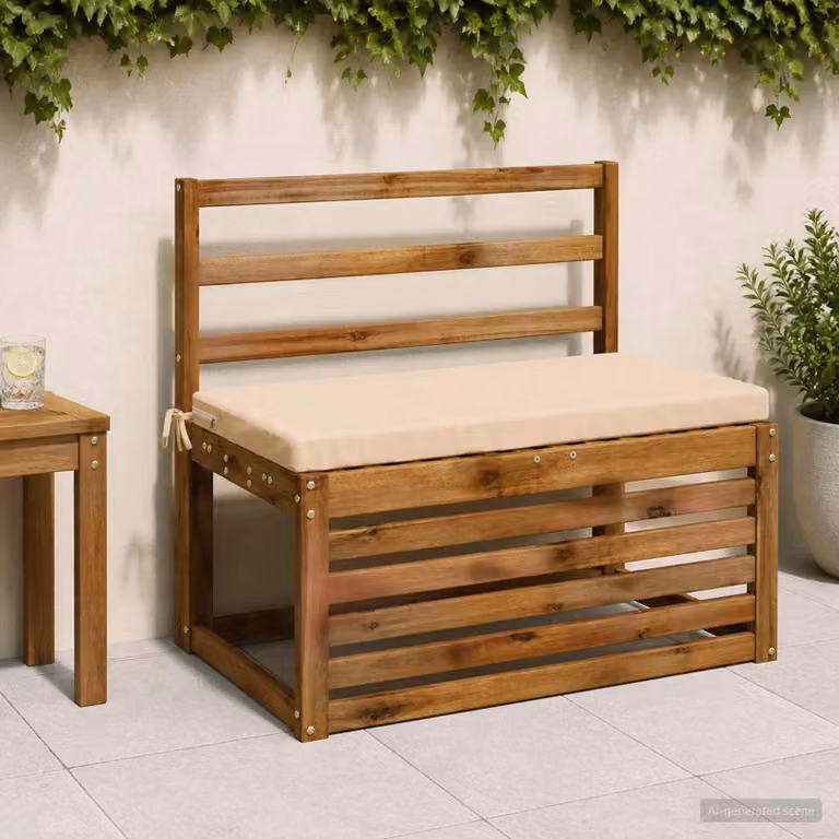 vidaXL Cuscino per panchina SOEST in poliestere beige L: 60 cm, P: 40 cm, H: 5 cm