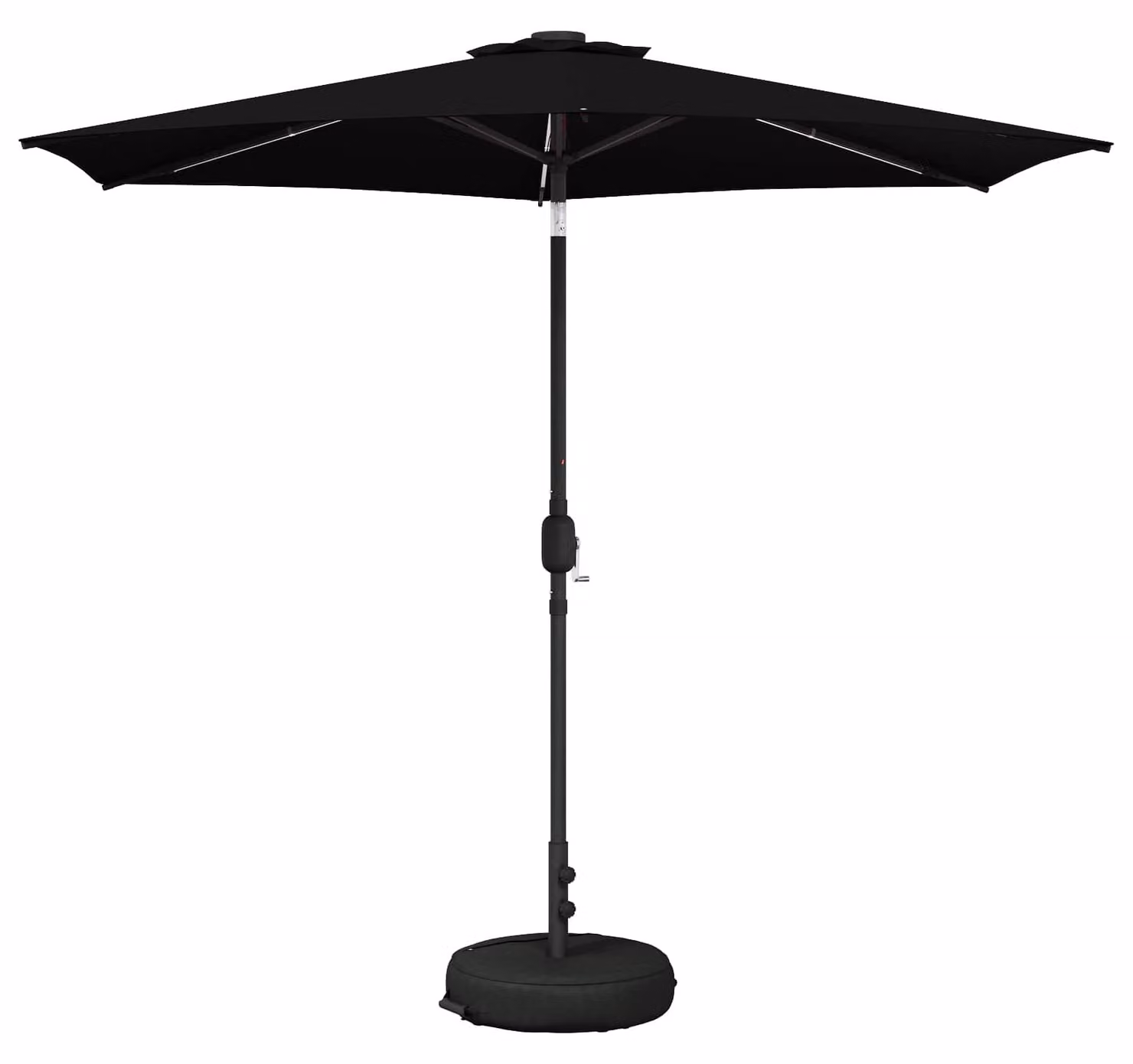 Parasol da Giardino con Luci LED 270 x 270 cm Poliestere Nero