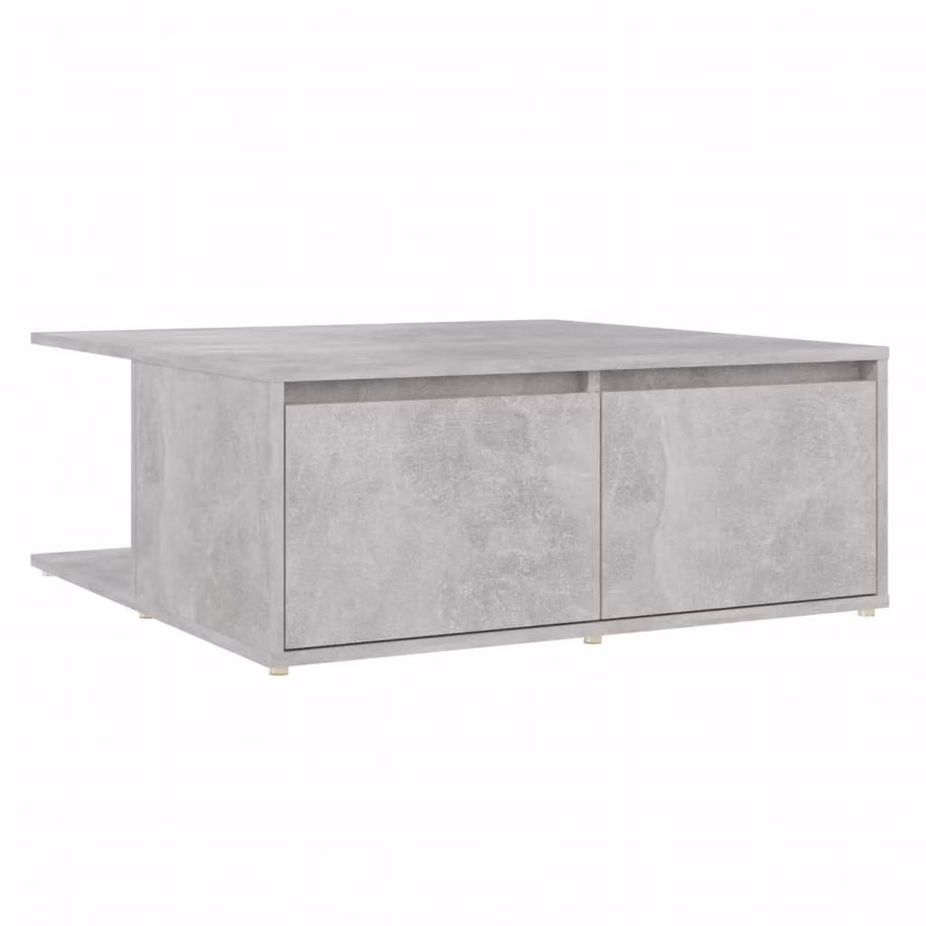 Tavolino da Salotto Grigio Cemento 80x80x31cm Legno Multistrato