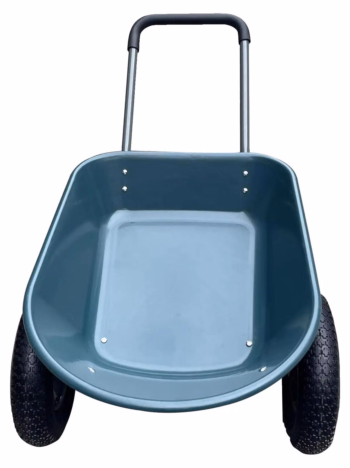Carrello da giardino, capacità di carico 272 kg, volume del cassone 113 litri, 2 ruote da 14 pollici adatte a diversi terreni, funzione di ribaltamento rapido, materiale resistente alla corrosione