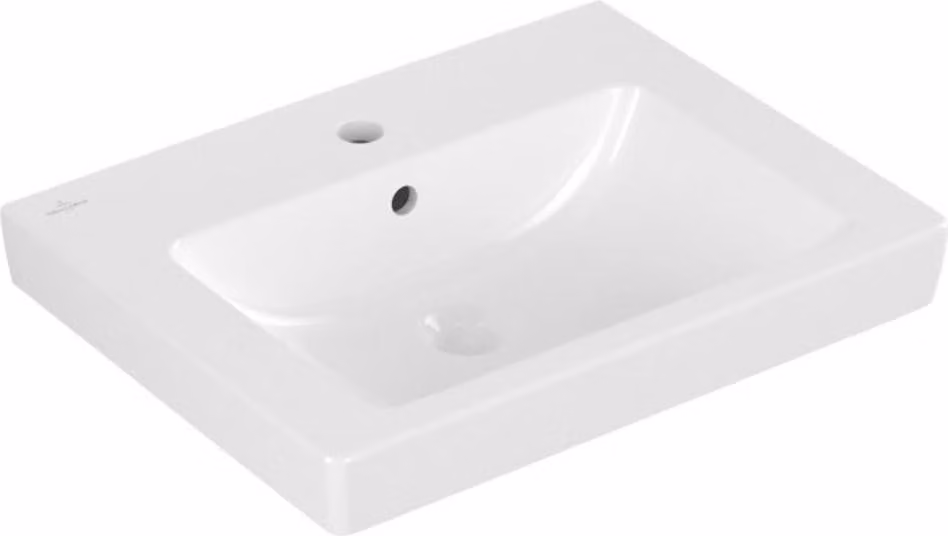 Villeroy & Boch Subway 2.0 lavabo, pour robinetterie 3 trous, avec trop-plein, 1 trou pour robinetterie, 550x440mm, 711355R1, 711355R1