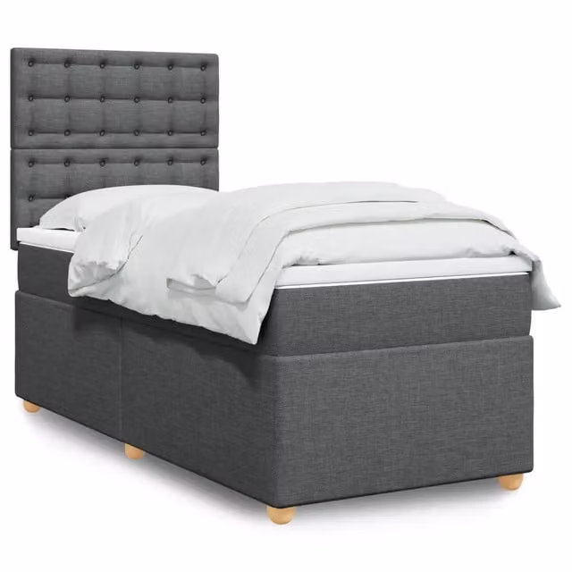 Letto Ibrido Moderno vidaXL con Materasso Grigio e Bianco L/P/H: 190 x 90 x 150,5 cm
