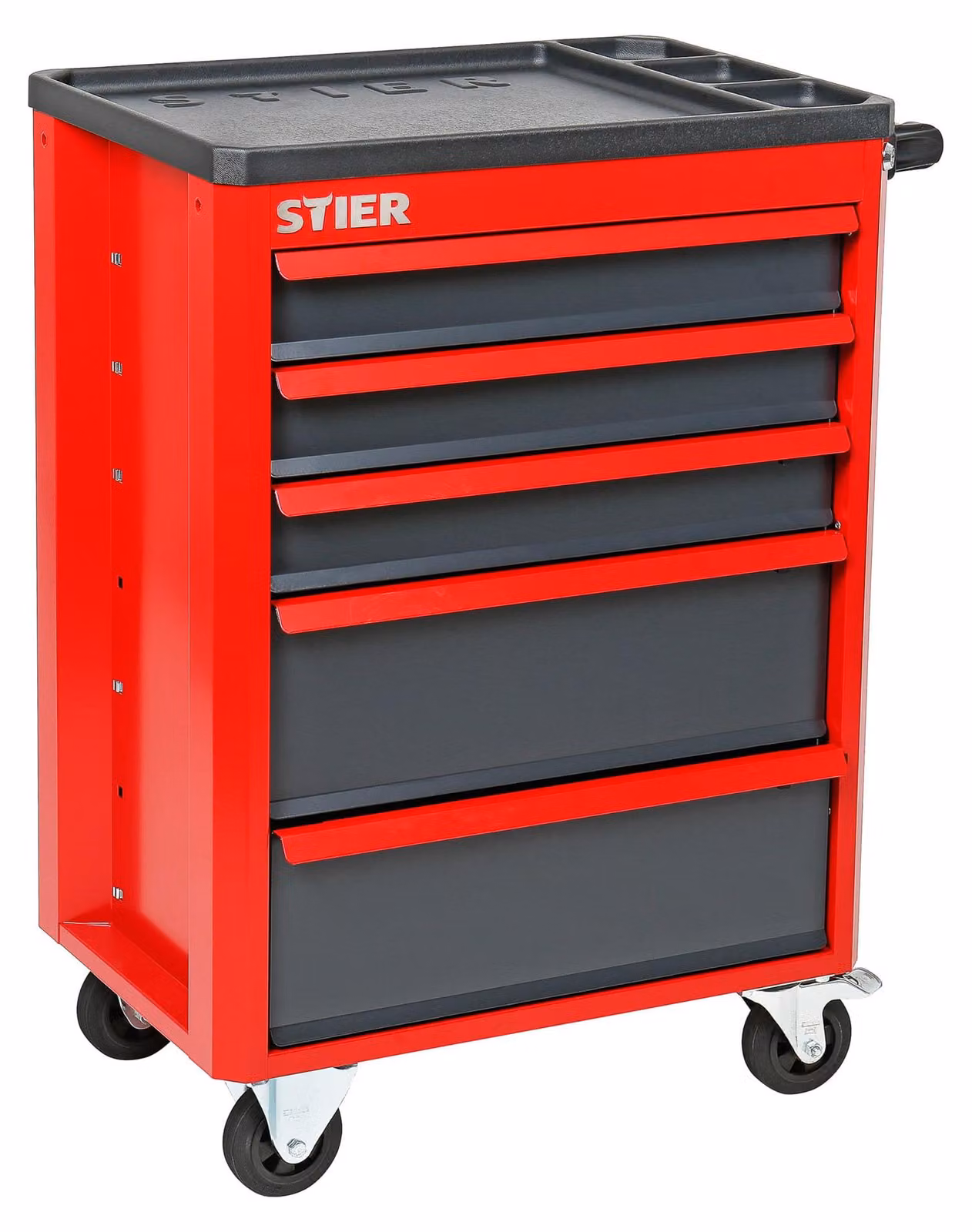 Carrello da officina STIER Basic+, carrello di montaggio con copertura in plastica, non equipaggiato - vuoto, carrello portautensili, carico massimo 185 kg