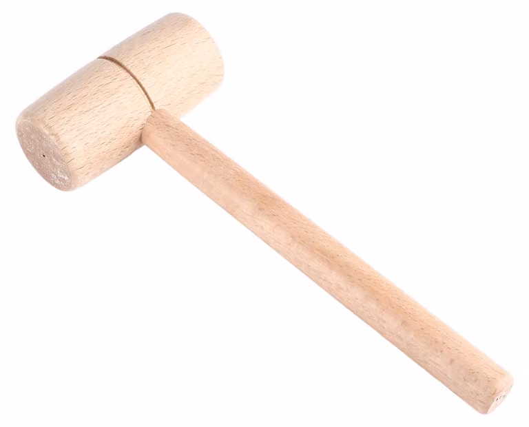 Martello in legno, martello, utensile per falegname, realizzato in legno di faggio massello, con testa rotonda, strumento manuale per la lavorazione del legno, ideale per il fai-da-te