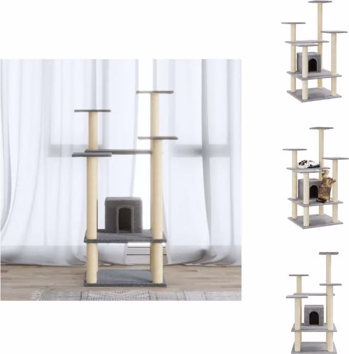 vidaXL Graffiatoio in sisal grigio chiaro 110 cm - Tiragraffi