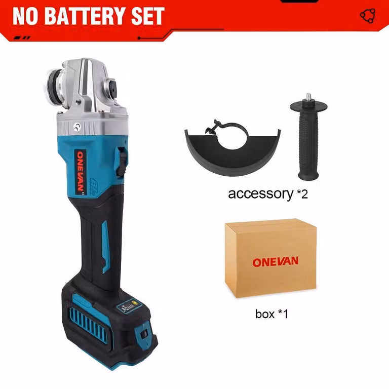 Smerigliatrice angolare da 125 mm - Senza spazzole, a batteria 18 V - Potenza 2000 W - Velocità 3000–20000 giri/min, 6 livelli - Senza batteria - Braun