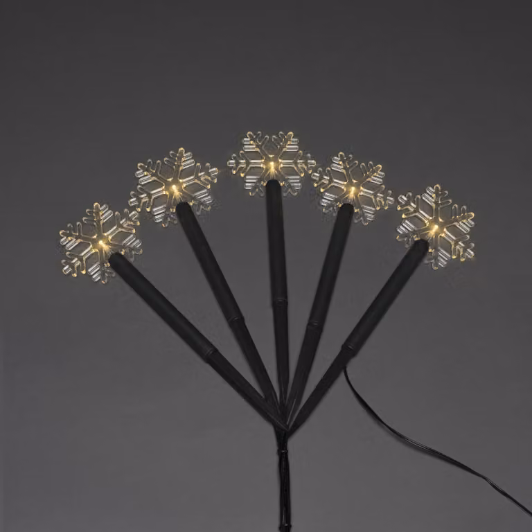 Lampada a LED a spillo con 5 fiocchi di neve