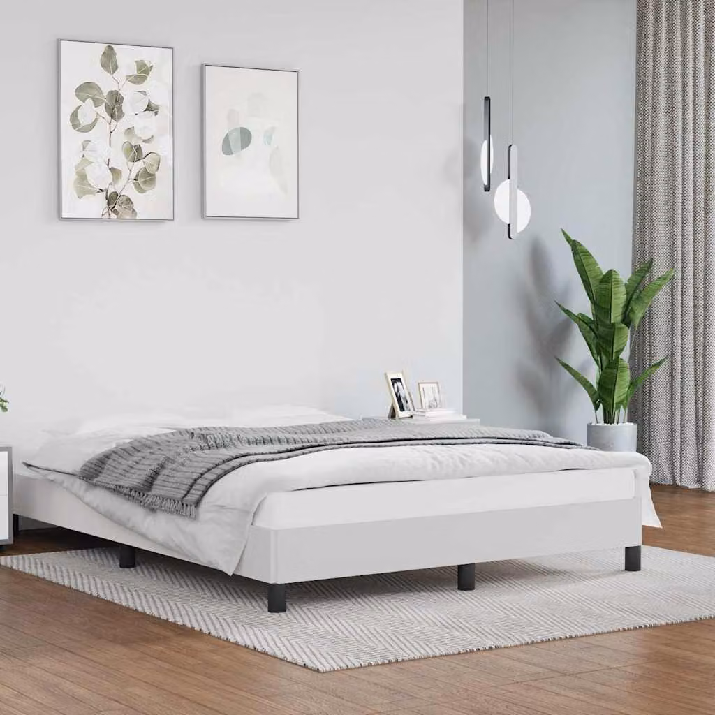 Giroletto vidaXL in similpelle bianco con struttura imbottita L: 140 cm, P: 190 cm