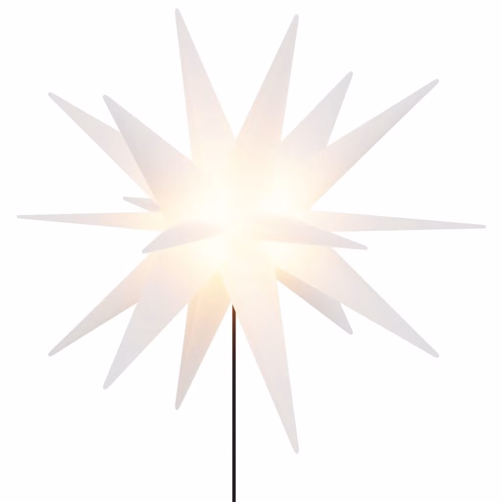 Luce di Natale con Picco Terra e LED Pieghevole Bianca 57 cm