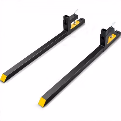 Coppia di forche per pallet VEVOR in acciaio nero per trattori e minipale, Lunghezza: 149 cm, Capacità di carico massima: 907 kg