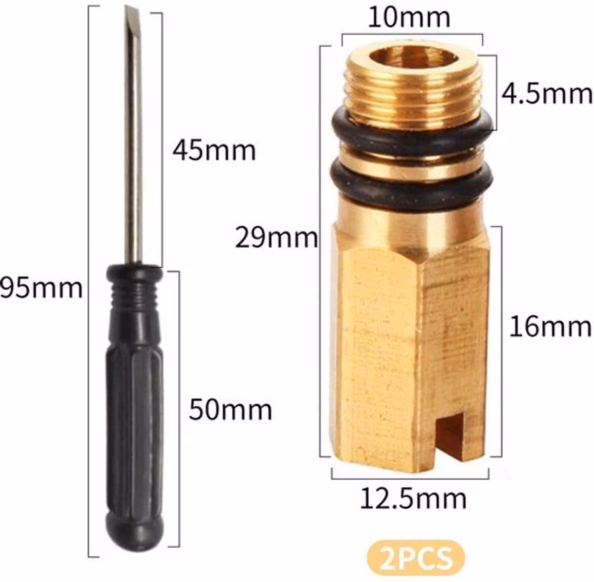 Raccordi per l'acqua M10 - 2 pezzi - Realizzati in ottone resistente - Guarnizioni antileak - Adatti per cucina/bagno - Tubo flessibile - Tappo di chiusura