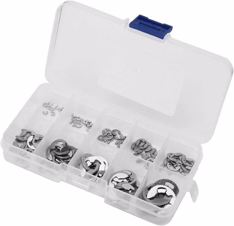 120 clip a molla in acciaio inossidabile, da 1,5 mm a 10 mm, con set di anelli di fissaggio, per fissaggio e montaggio
