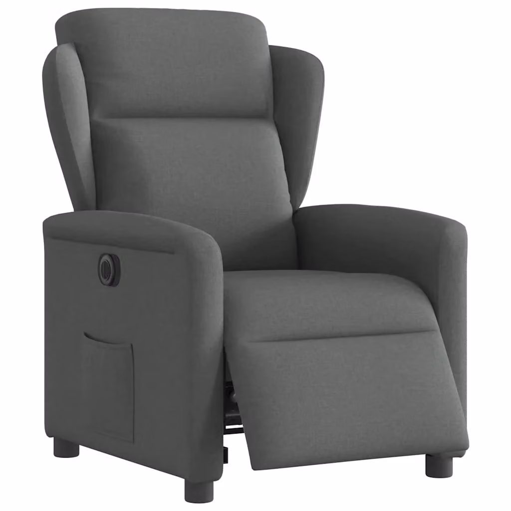 Poltrona Reclinabile Elettrica vidaXL in Tessuto Grigio con Braccioli e Funzione Auto-Return – 2