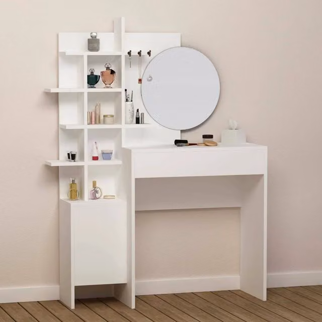 Pago, Consolle Specchio Incluso, 35x71.5x83h cm Bianco