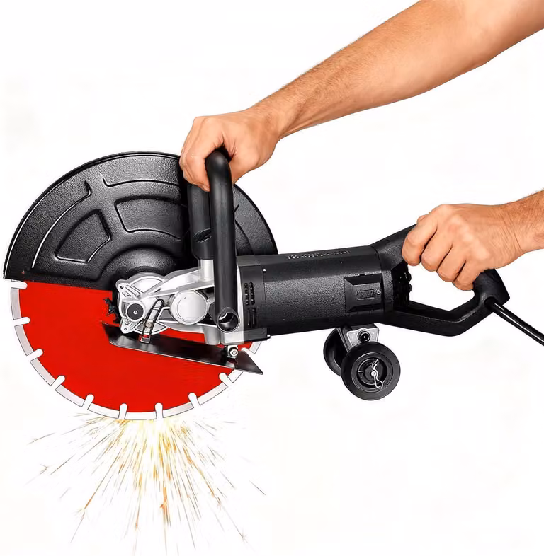 Troncatrice per calcestruzzo, sega elettrica per pietra, 3600 W, troncatrice per calcestruzzo motorizzata, taglia-cartongesso con disco circolare da 420 mm, profondità di taglio della pietra: 165 mm, per tagli di separazione