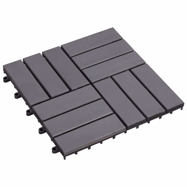 Set di 20 piastrelle per decking vidaXL in legno di acacia, colore grigio, 30 x 30 cm