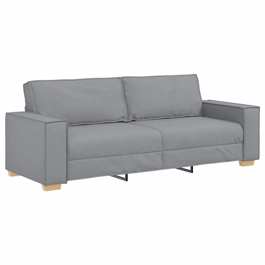 Divano a 3 posti moderno vidaXL in tessuto grigio con cuscini inclusi L: 220 cm, P: 78 cm, H: 84 cm – 2