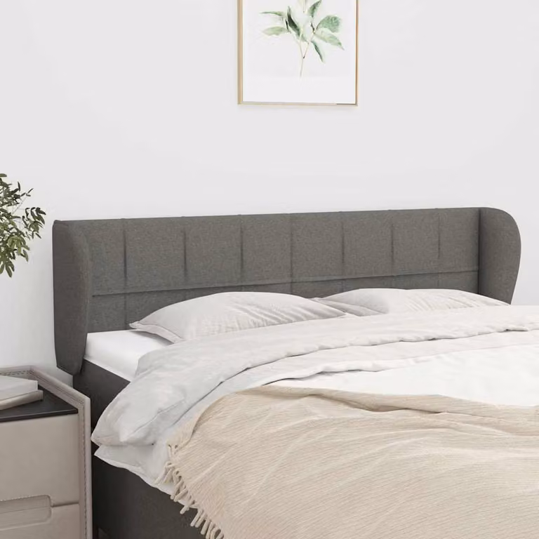 Testiera ad orecchio vidaXL in tessuto grigio scuro L: 147 cm, P: 23 cm, H: 78-88 cm