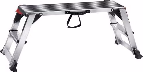 Piattaforma da lavoro pieghevole VEVOR in alluminio argento, portata massima 200 kg, L/P/H: 128 x 48,7 x 30 cm