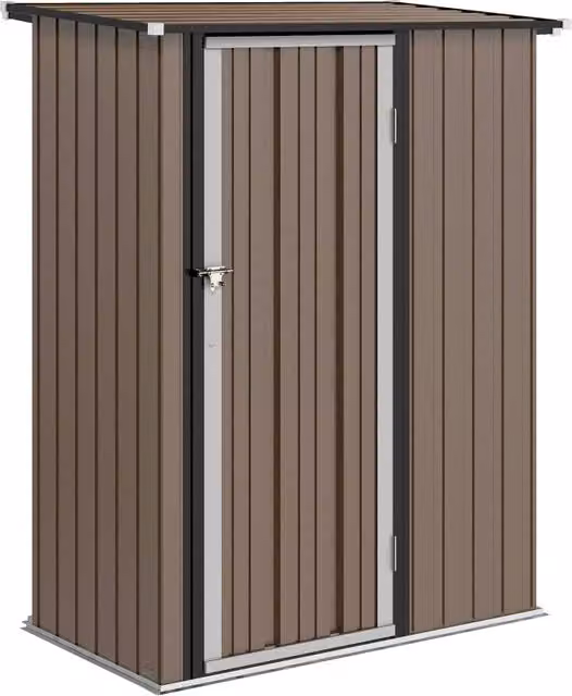 Casetta da giardino 1,07 m2 con tetto spiovente, 142 x 84 x 189 cm, ripostiglio per attrezzi con porta chiudibile a chiave, casetta da giardino,