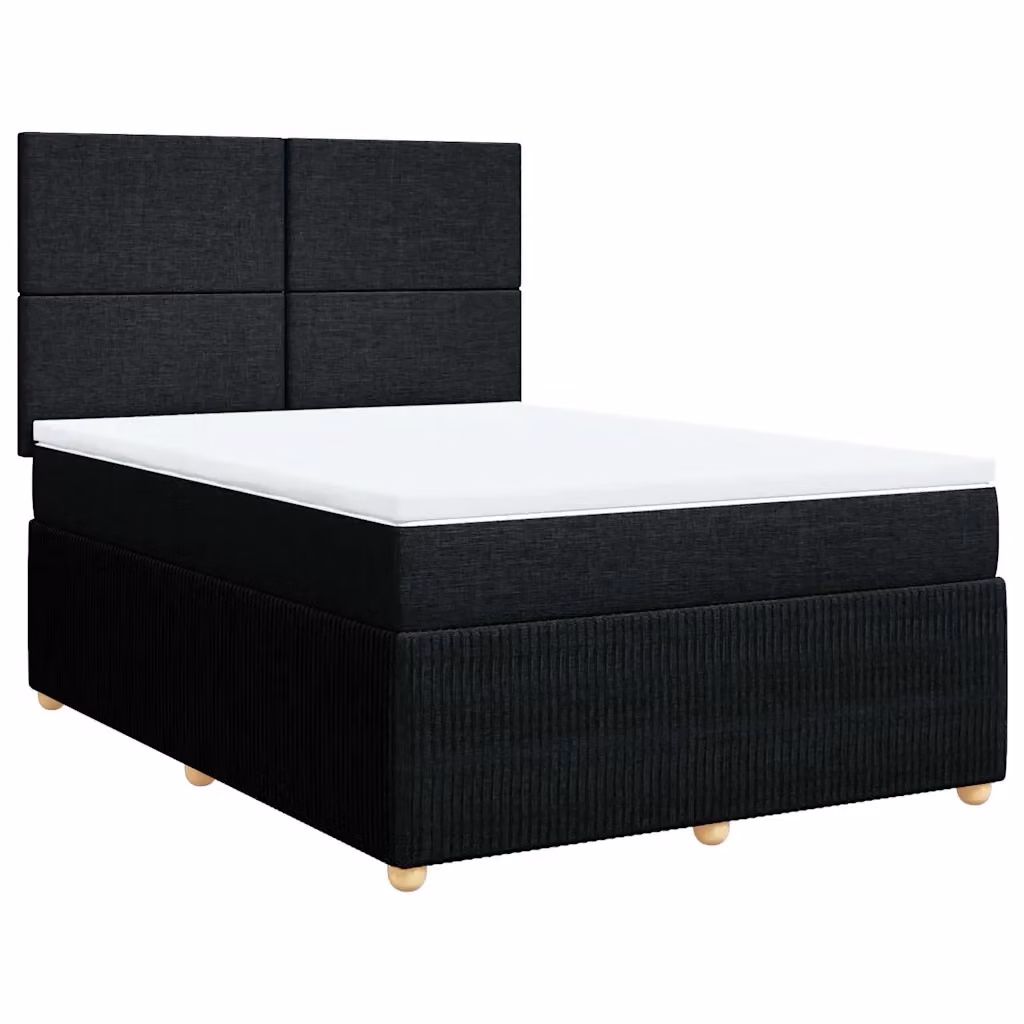 Letto Ibrido vidaXL con Giroletto a Molle e Materasso Nero e Bianco L/P/H: 140 x 200 x 150,5 cm – 2