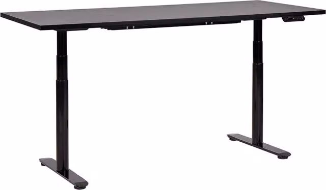 Scrivania regolabile elettricamente nero 180 x 80 cm Struttura in acciaio verniciato a polvere