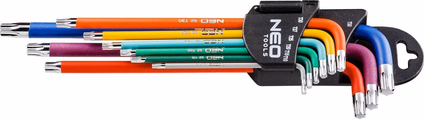 NEO TOOLS Chiavi Torx T10-50, set di 9 pezzi, colorate