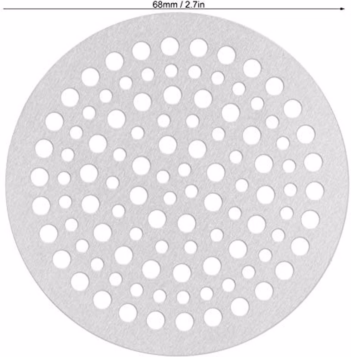Filtro per scarico a pavimento Runder, 68 mm - Griglia in acciaio inossidabile per scarico doccia - Antincrostante per bagno, cucina e toilette