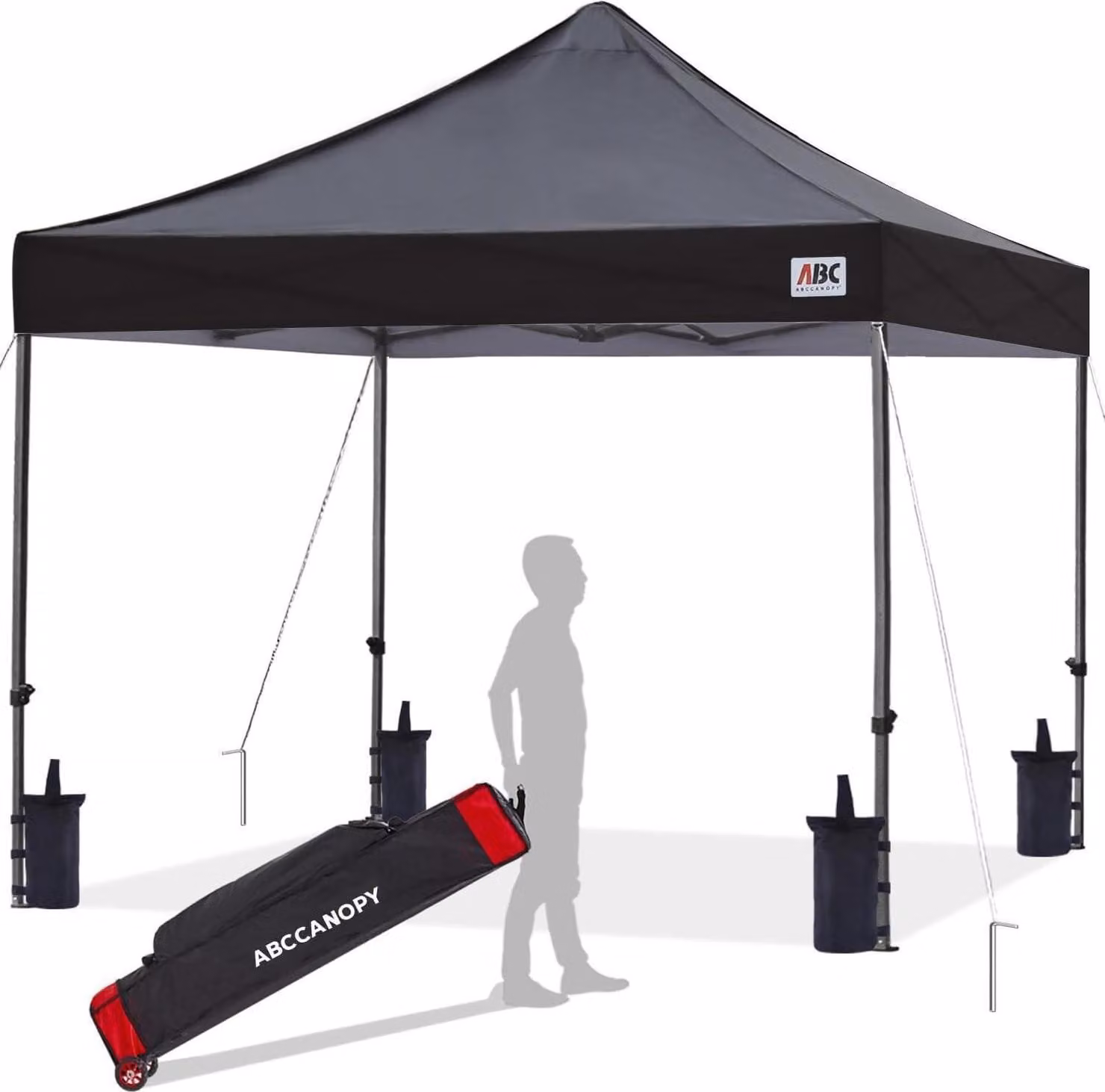 ABCCANOPY Tendone pop-up a padiglione impermeabile in poliestere 600D e struttura in acciaio