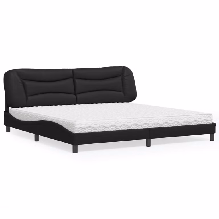 Letto con Materasso Hvar vidaXL in Similpelle Nero 200x200 cm