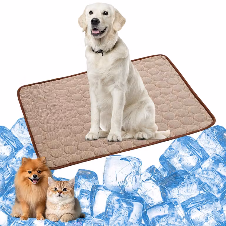 Tappetino refrigerante per cani e gatti, autorigenerante, colore marrone, dimensioni 70x55 cm