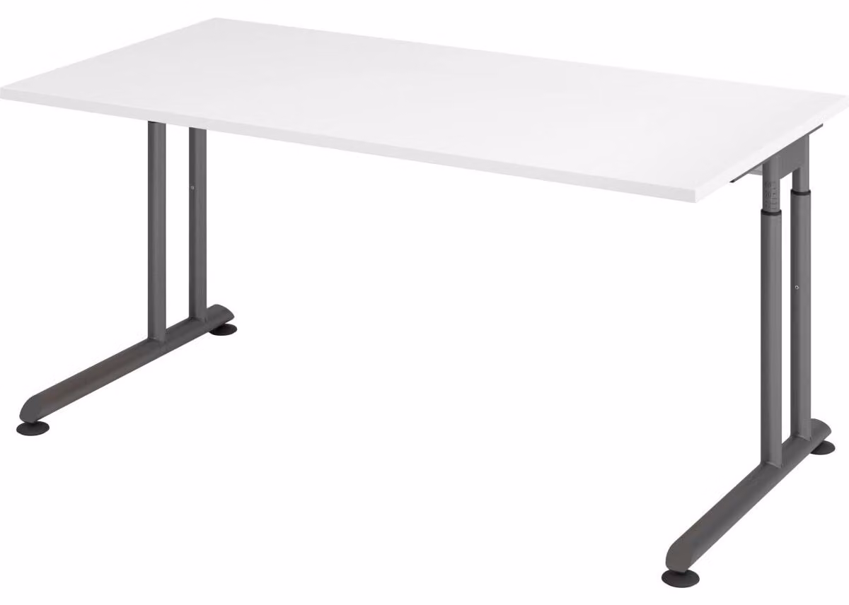 HAMMERBACHER ZS16 höhenverstellbarer Schreibtisch weiß rechteckig