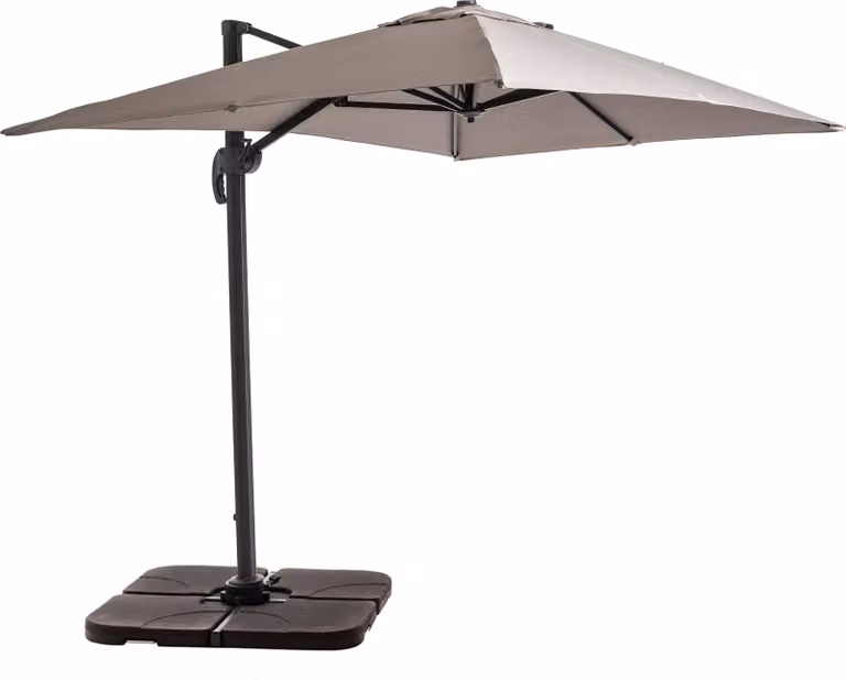 Ombrellone sporgente 2x3 m e 4 lastre da riempire talpa - Oviala Amalya