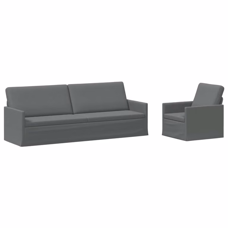 Set di 2 divani moderni vidaXL in tessuto grigio con struttura in metallo per il tuo soggiorno
