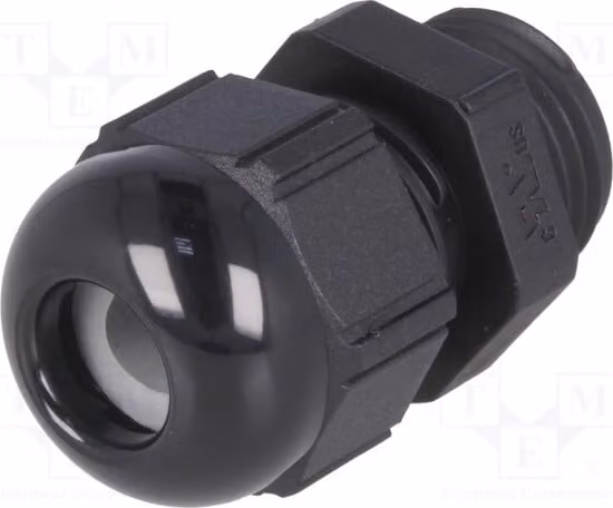 1 x Raccordo per cavo PG9, materiale: plastica nera, codice prodotto: 53015310, grado di protezione: IP68