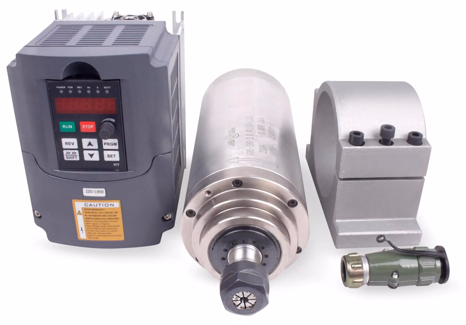 Motore mandrino, potenza 3 kW, raffreddato ad acqua, con morsetto VFD