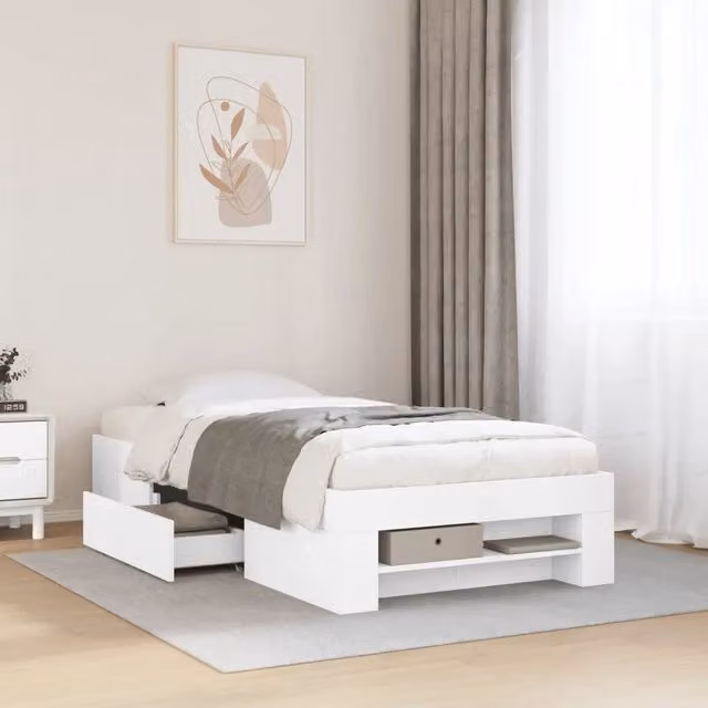 Giroletto-Struttura Letto Bianco 90x200 cm in Legno Multistrato 781555